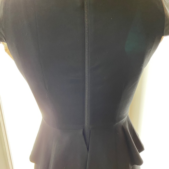 Alice + Olivia Leather Cap Sleeve Peplum Dress - Picture 5 of 8